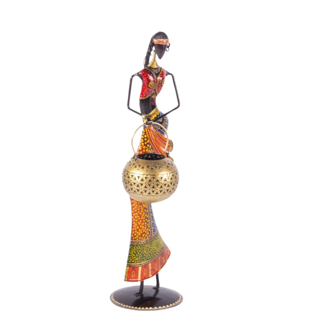  IRON DOLL WITH HANDI T LIGHT ON HAND