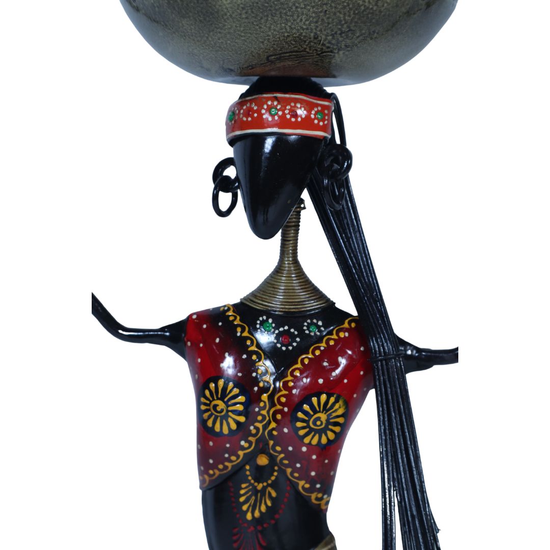 IRON DOLL WITH HANDI T/LIGHT ON HEAD