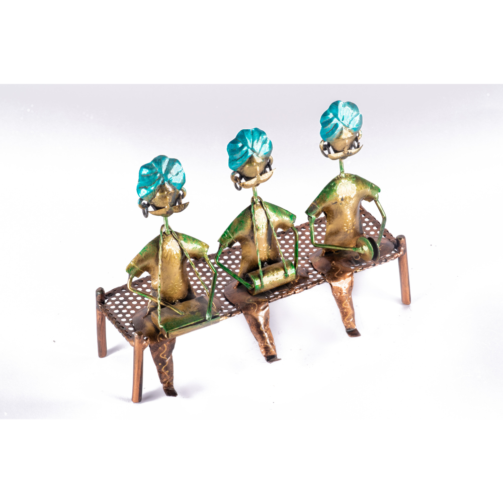 IRON PAINTED CHARPAI 3MUSICIAN