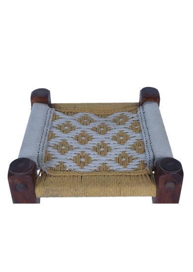 WOODEN TEXTILE STOOL