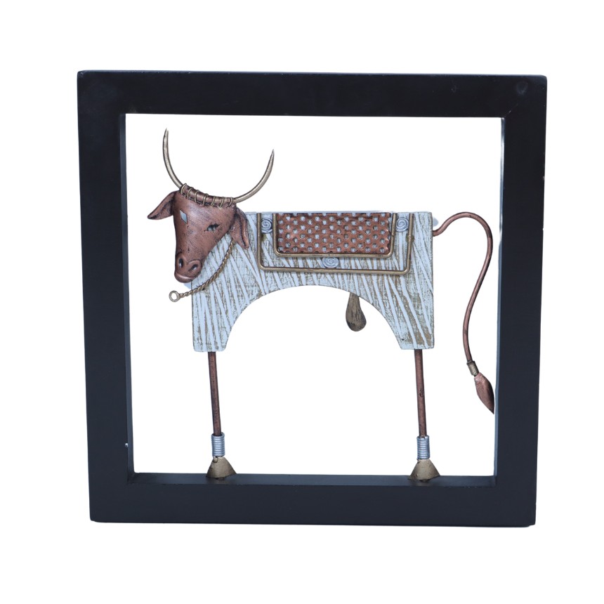 DECORATIVE COW IN FRAME