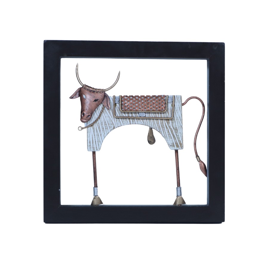 DECORATIVE COW IN FRAME