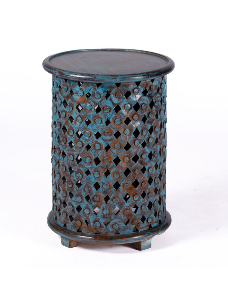 WOODEN CARVED SIDE TABLE