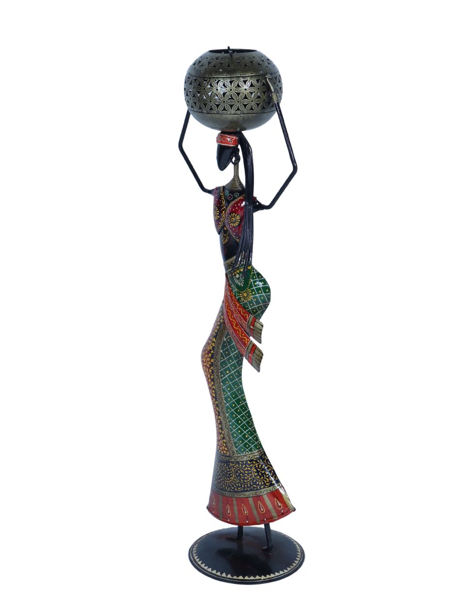 IRON DOLL WITH HANDI T/LIGHT ON HEAD