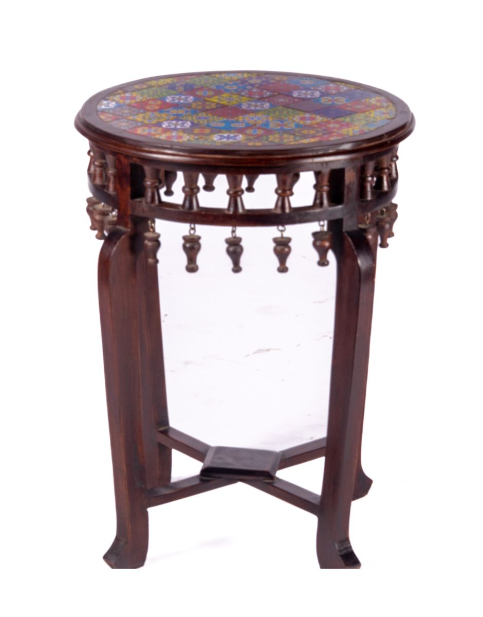 WOODEN TILE FTD ROUND STOOL